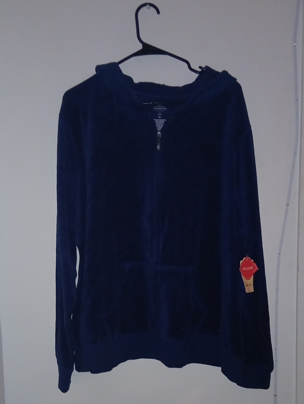 St. John's Bay Navy Velour Zip-Up Hoodie
